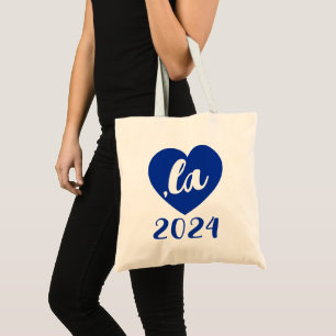 ,la KAMALA Herz 2024 blauer Schrifttext Tragetasche