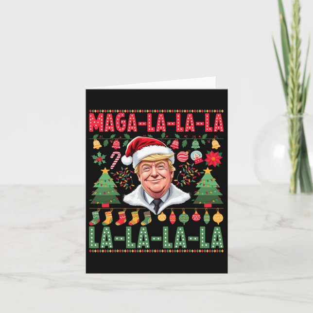 La La La Donald Trump Potus 47 Ugly Christmas 1 Karte (Vorderseite)