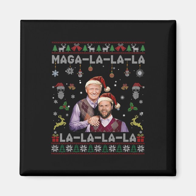 La La La Donald Trump Potus 47 Ugly Christmas Swea Magnet (Vorne)