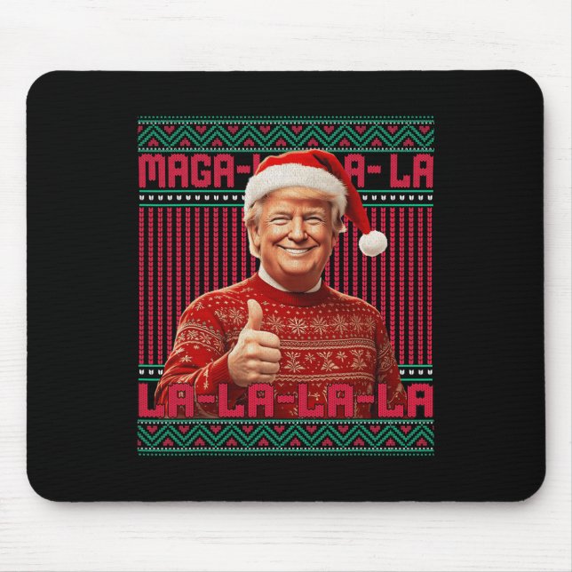 La La La Donald Trump Potus 47 Ugly Christmas Swea Mousepad (Vorne)