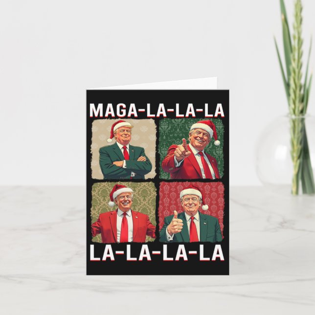 La La La Donald Trump Potus 47 Ugly Weihnachten 3 Karte (Vorderseite)