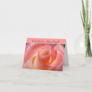 La La La Karten rosa Rose Leben ist süß Liebe dich