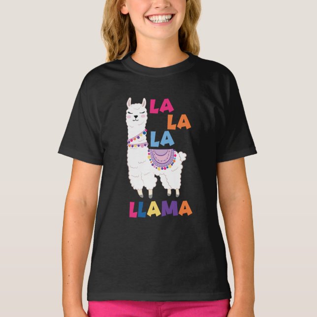 La La La La Llama - Funny Sing Llama T-Shirt (Vorderseite)