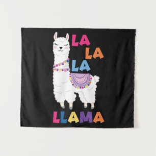 La La La La Llama - Funny Sing Llama Wandteppich