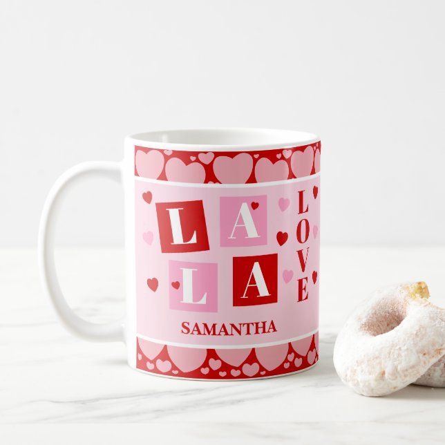 La La Love Valentine’s Day Personalized Mug (Avec donut)