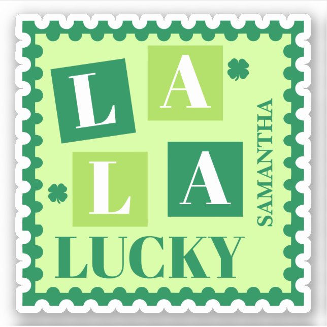 La La Lucky St. Patrick’s Day Custom Name Aufkleber (Vorderseite)