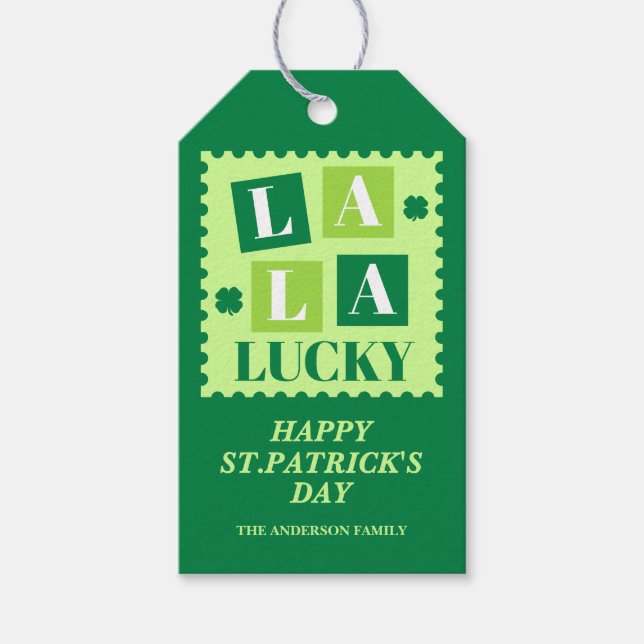 La La Lucky St. Patrick’s Day Geschenkanhänger (Vorderseite)