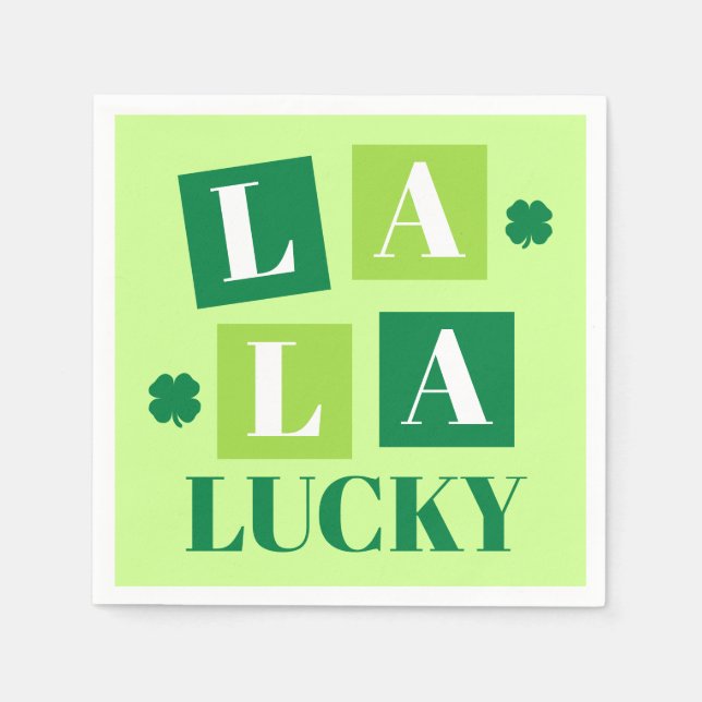 La La Lucky St. Patrick’s Day Grün Serviette (Vorderseite)