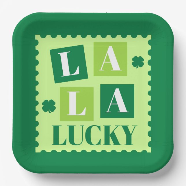 La La Lucky St. Patrick’s Day Pappteller (Vorderseite)
