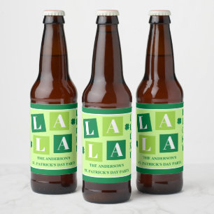 La La Lucky St. Patrick’s Day Party Bierflaschenetikett