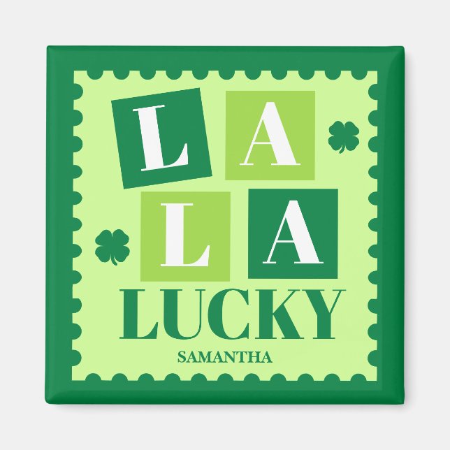 La La Lucky St. Patrick’s Day Personalisiert  Magnet (Vorne)
