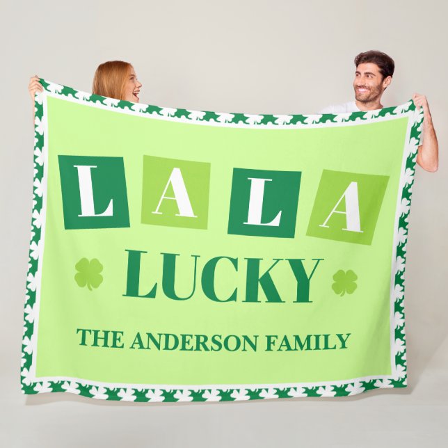 La La Lucky St. Patrick’s Day Personalized Blanket Fleecedecke (Beispiel)