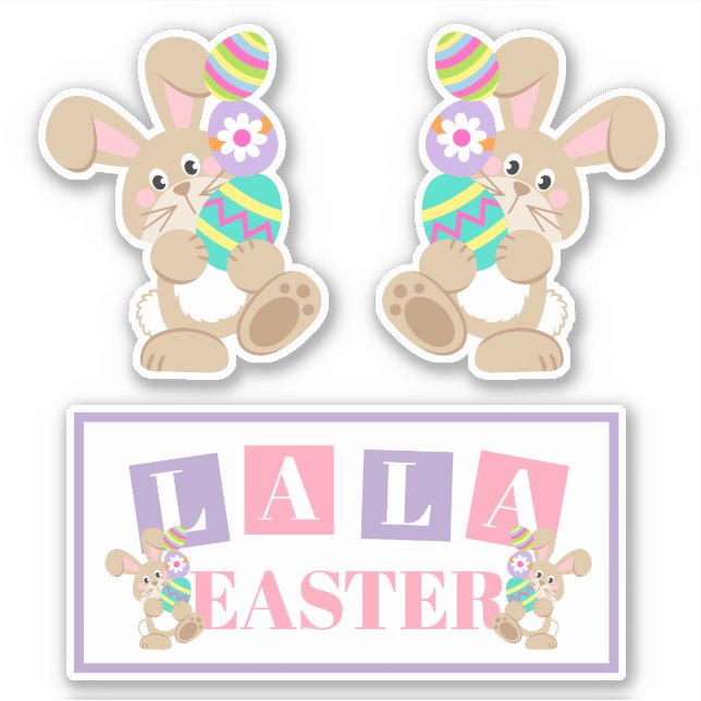 La La Osterhase Aufkleber Blatt (Vorderseite)