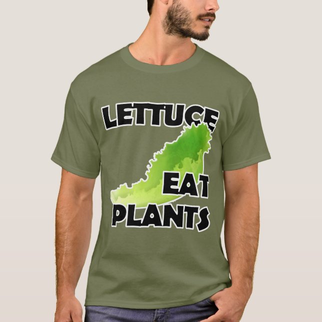 La laitue mangent des plantes - T-shirt végétalien (Devant)