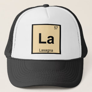 La - Lasagna Pasta Chemistry Periodisches Tabellen Truckerkappe