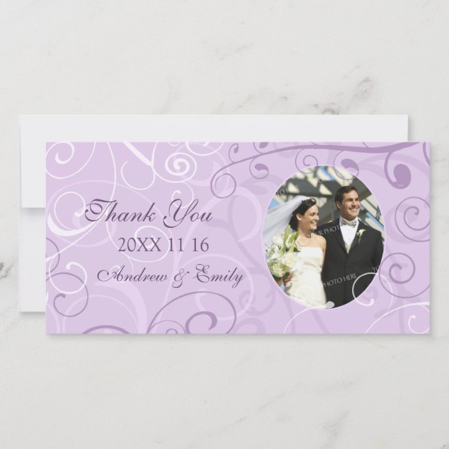 La lavande tourne le Merci Cartes photos Mariages (Devant)