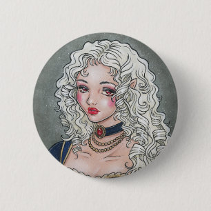 La Le Portrait De Vampiresse gotischer Knopf Button