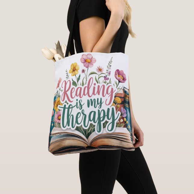 La lecture est mon sac de livre Fleur sauvage thér (De près)