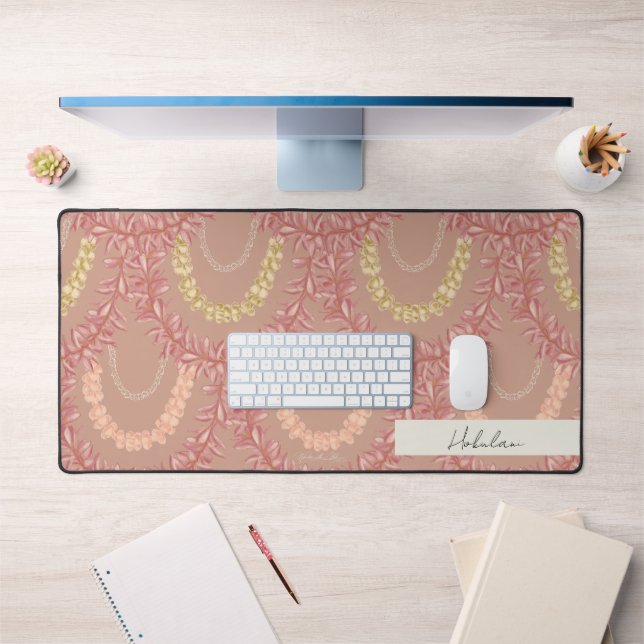 Lā Lei - Plumeria, Personalisierte Schreibtischmat Schreibtischunterlage (Büro 1)
