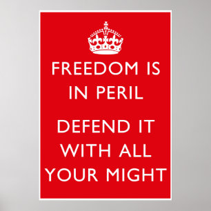 La Liberté Est En Péril Affiche 2ÈME GUERRE MONDIA