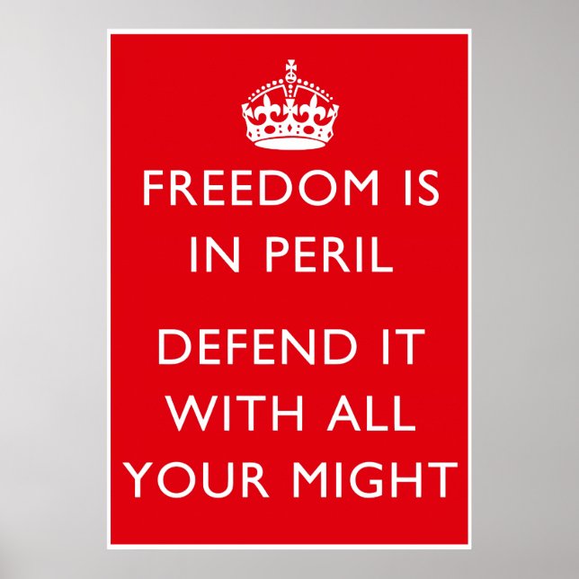 La Liberté Est En Péril Affiche 2ÈME GUERRE MONDIA (Devant)