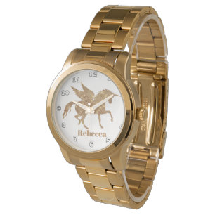 La licorne d'or de femmes ajoutent la montre