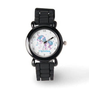 La licorne mignonne de filles ajoutent la montre