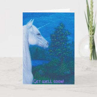 La licorne "obtiennent" la carte de voeux bonne