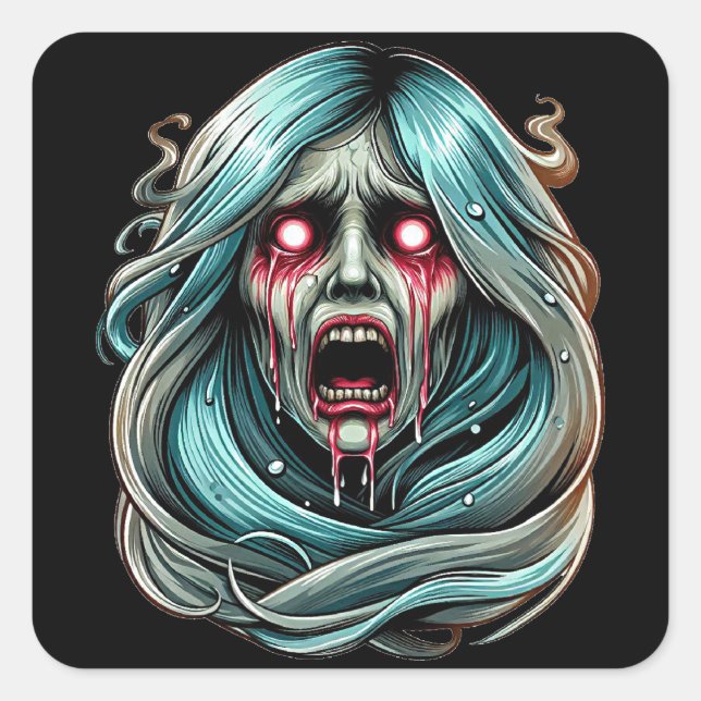 La Llorona weinend Geist mexikanische Folklore Quadratischer Aufkleber (Vorderseite)