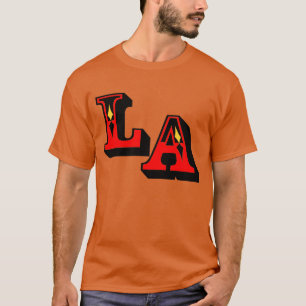 ・°_§LA Logo Stilistischer Lässiger dunkler T - Shi T-Shirt