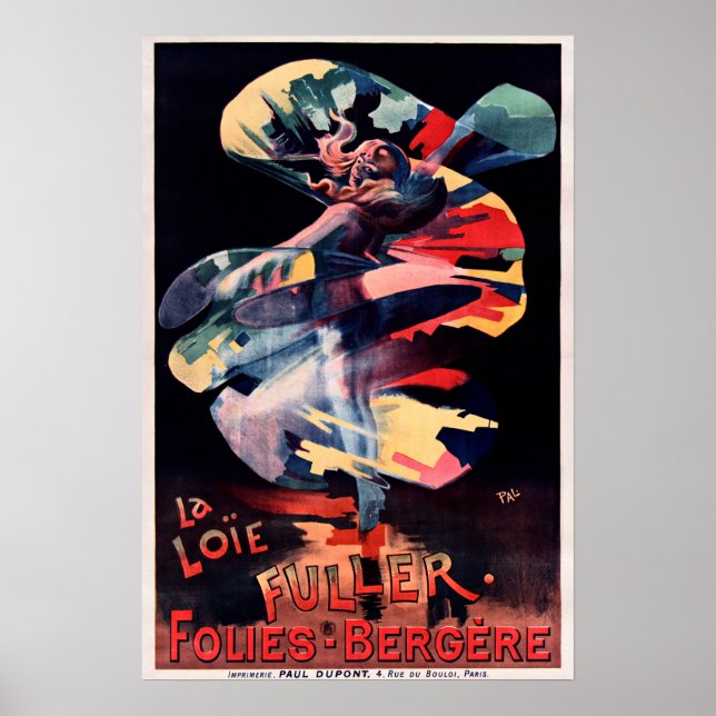 LA LOIE FULLER Folies Bergere Paris Theater Tanz Poster (Vorne)