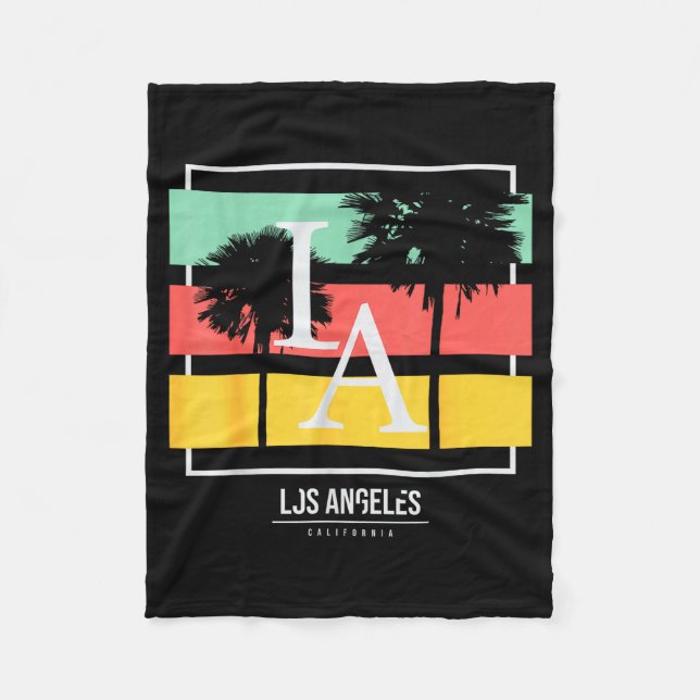 La Los Angeles California  Fleecedecke (Vorderseite)