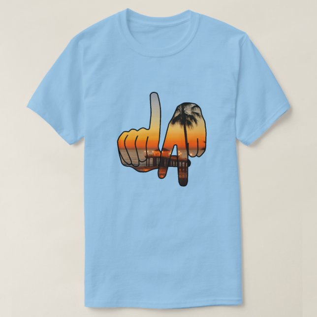 LA Los Angeles Hand Sign T - Shirt (Design vorne)