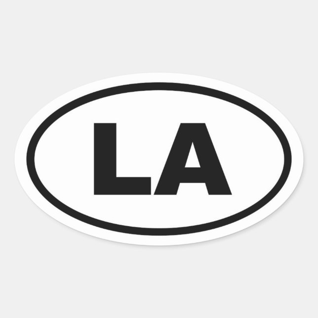 LA Los Angeles Ovaler Aufkleber (Vorderseite)