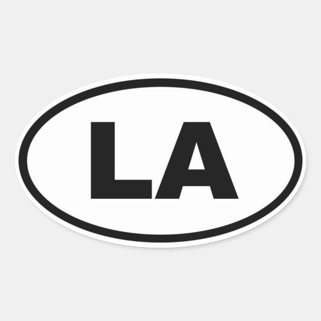 LA Louisiana Ovaler Aufkleber (Vorderseite)