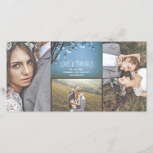 La luciole Mason Jar éclaire le Merci Mariage rust