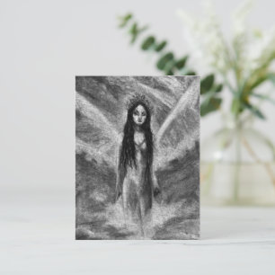 La Luna Dark Angel Fairy Goth Frau Original Kunst Postkarte