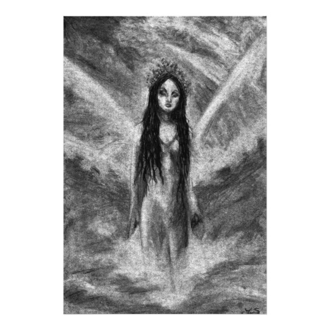 La Luna Dark Angel Fairy Goth Woman Originelle Kun Fotodruck (Vorne)