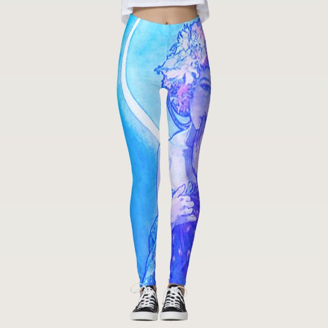 "La Lune" de Mucha Violet Leggings (Devant)