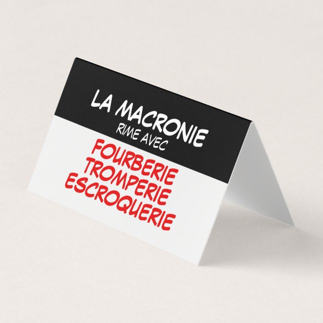 La Macronie Fourberie Tromperie Visitenkarten (Vorderseite)