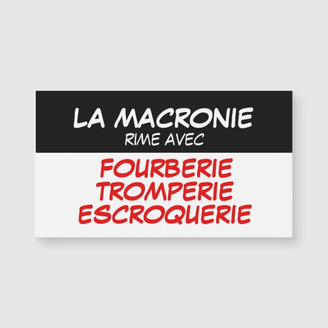 La Macronie Tromperie Escroquerie Carte Magnetique Magnetkarte (Vorderseite)