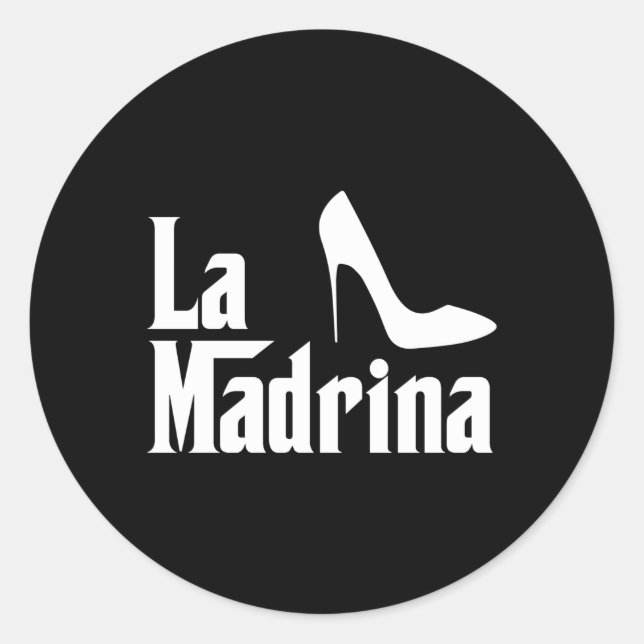 La Madrina Godmutter Comadre Godparent Runder Aufkleber (Vorderseite)