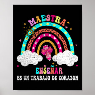 La Maestra zweisprachige spanische Lehrerin für Fr Poster