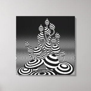 La magie noire et blanche de toile répand 1m carr