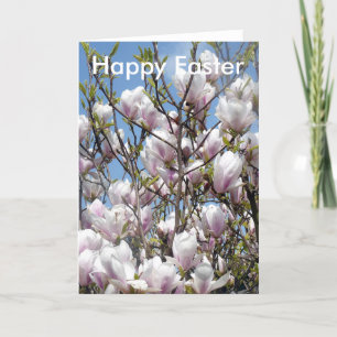 La magnolia fleurit au printemps carte de voeux de