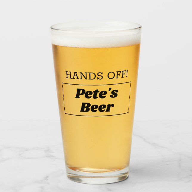 La main est coupée ! Verre de bière personnalisé (Devant (rempli))
