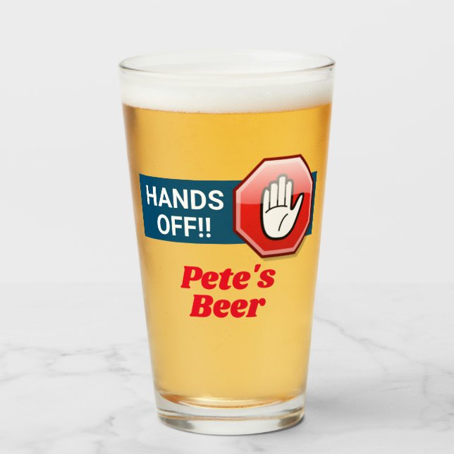 La main est coupée ! Verre de bière personnalisé (Devant (rempli))
