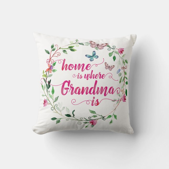 La maison est le lieu où Grand-mère est Coussin (Recto)