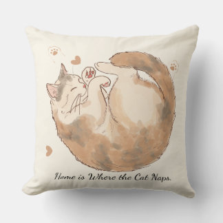 La maison est où le chat fait la sieste | Coussin