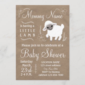 La maman a un petit agneau ! Invitation de baby